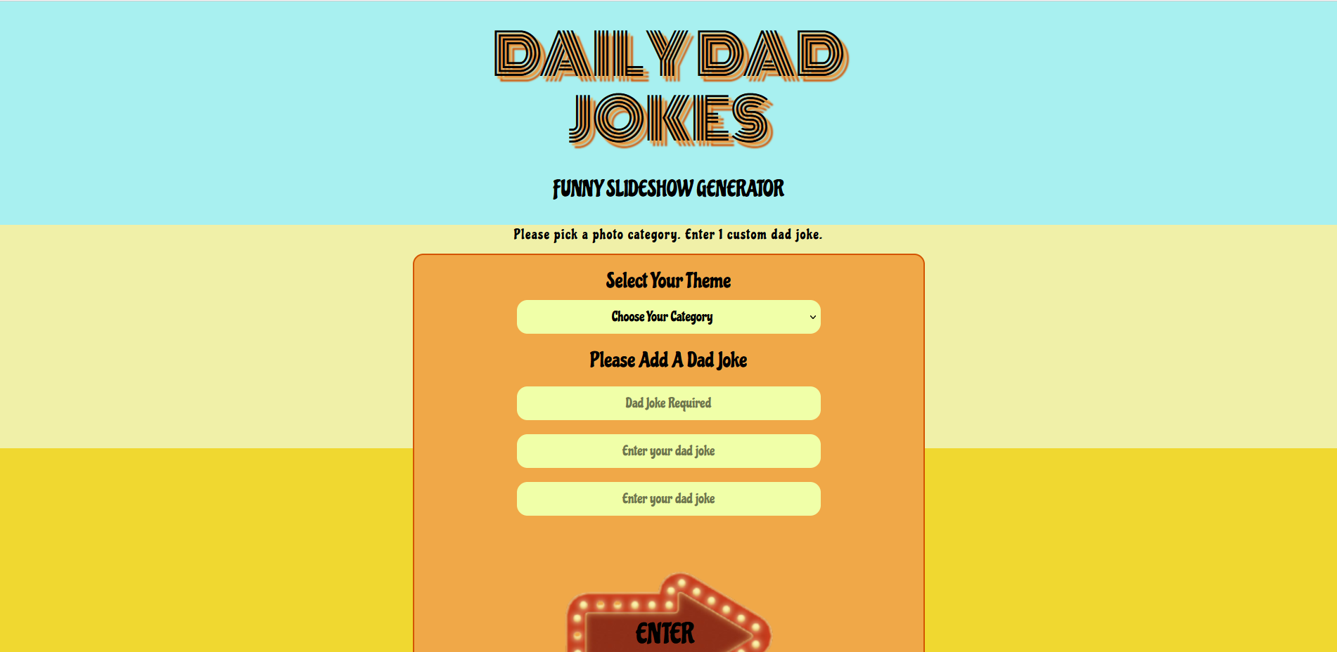 Daily Dad Jokes landing page